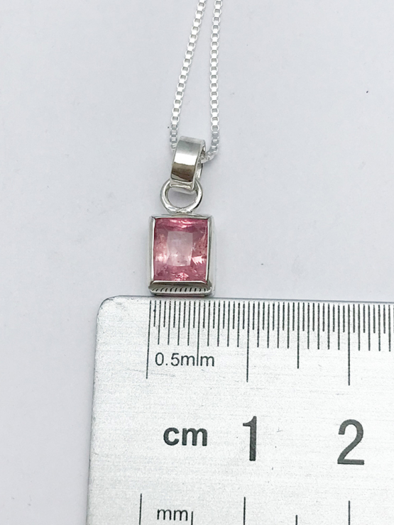 Pink tourmaline pendant necklace for girls-Faceted pink tourmaline