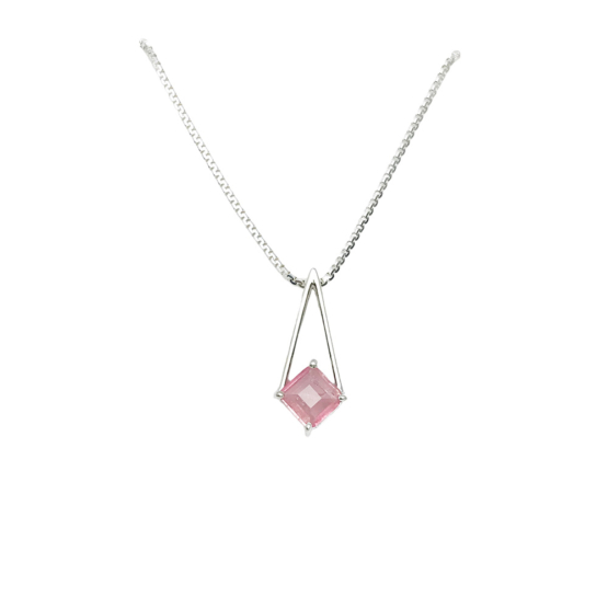 Pink tourmaline pendant necklace for girls-Faceted pink tourmaline