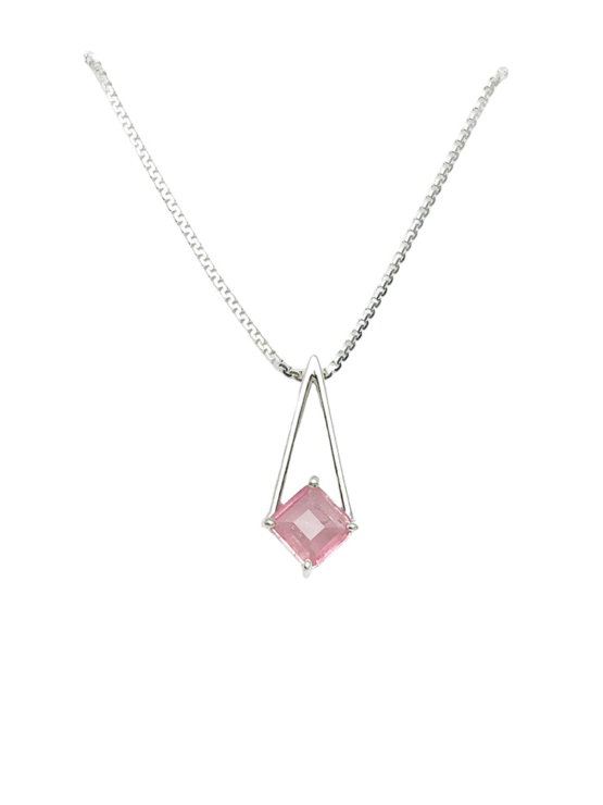 Pink tourmaline pendant necklace for girls-Faceted pink tourmaline