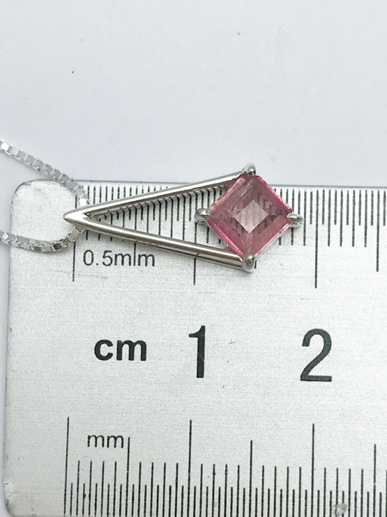 Pink tourmaline pendant necklace for girls-Faceted pink tourmaline