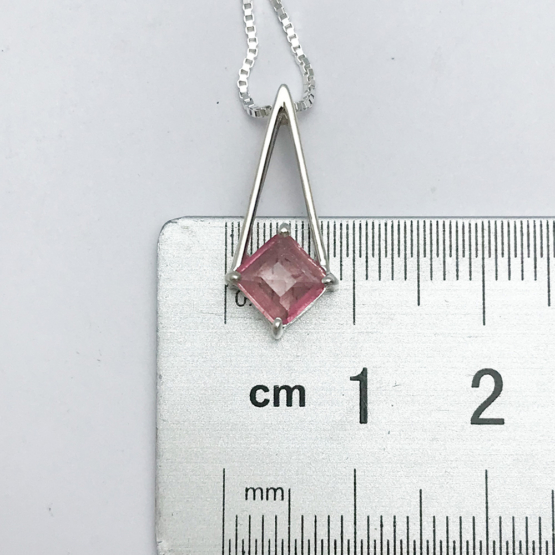 Pink tourmaline pendant necklace for girls-Faceted pink tourmaline