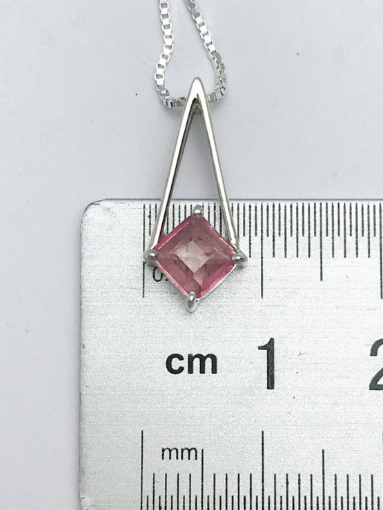 Pink tourmaline pendant necklace for girls-Faceted pink tourmaline