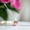 Pink tourmaline pendant necklace for girls-Faceted pink tourmali