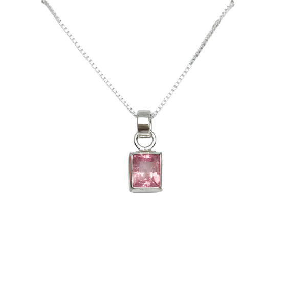 Pink tourmaline pendant necklace for girls-Faceted pink tourmaline