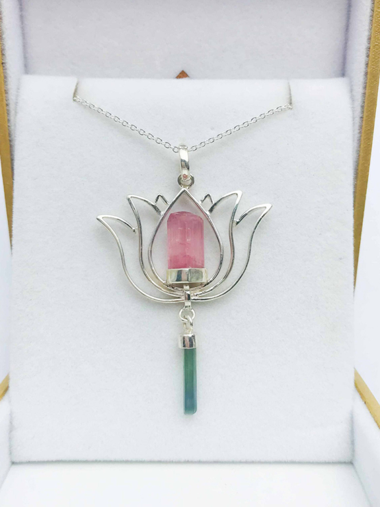 Pink tourmaline pendant
