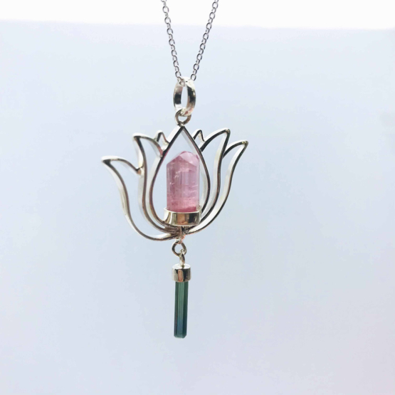 Pink tourmaline pendant