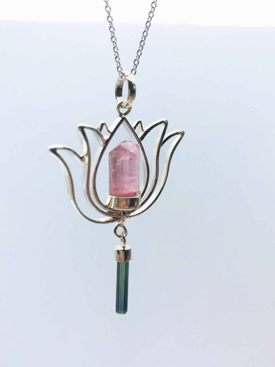 Pink tourmaline pendant