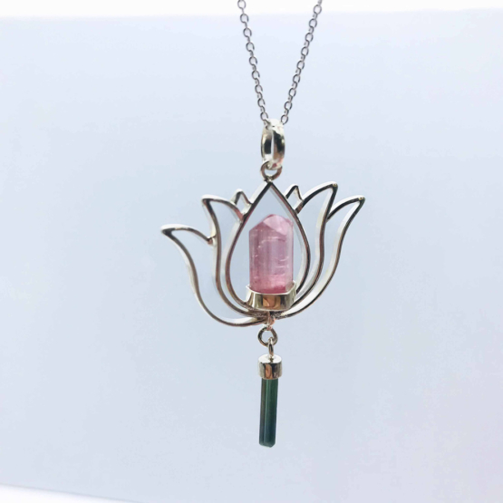 Pink tourmaline pendant