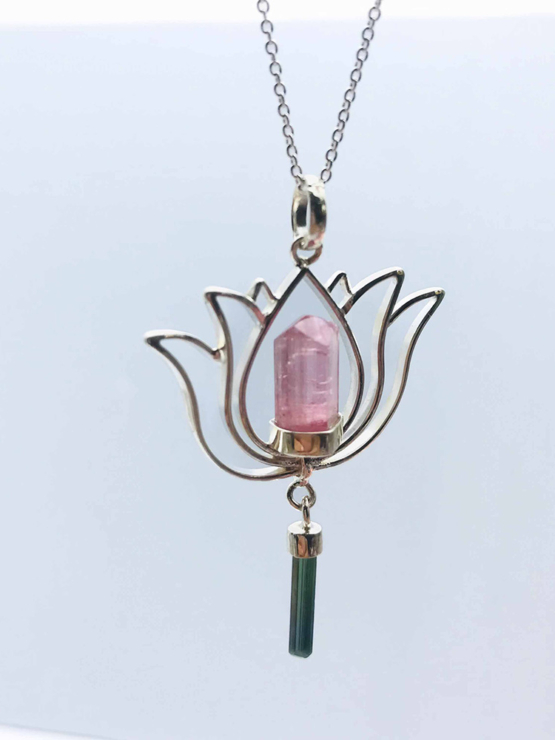 Pink tourmaline pendant