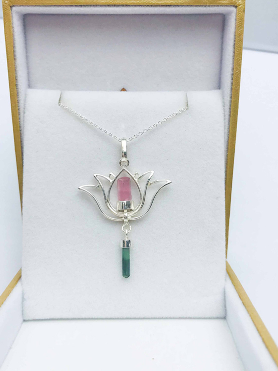 Pink tourmaline pendant