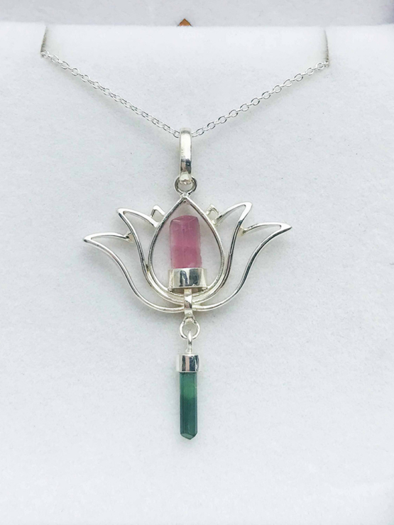 Pink tourmaline pendant