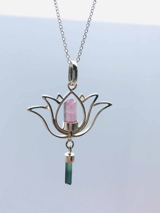Pink tourmaline pendant