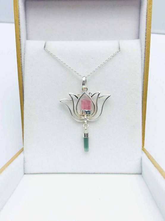 Pink tourmaline pendant