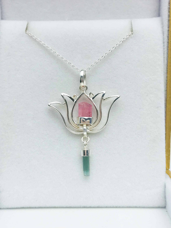Pink tourmaline pendant