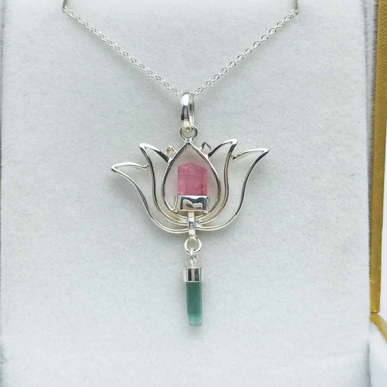Pink tourmaline pendant
