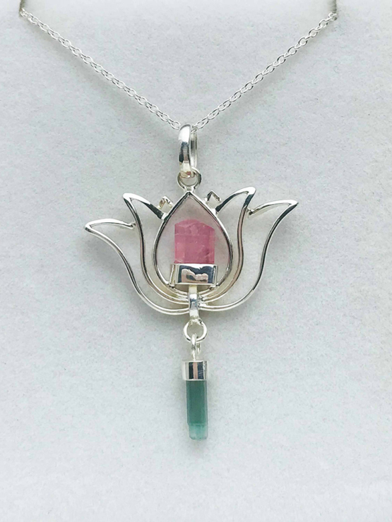 Pink tourmaline pendant