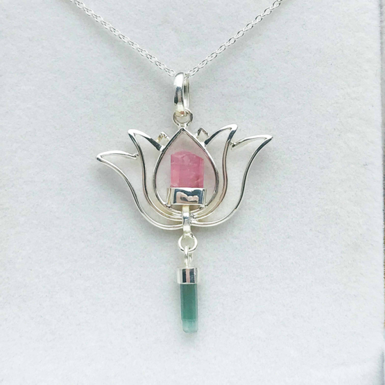 Pink tourmaline pendant