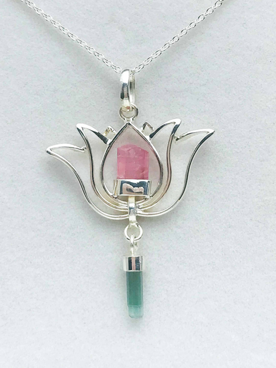 Pink tourmaline pendant