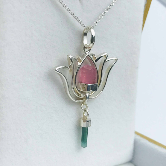 Pink tourmaline pendant