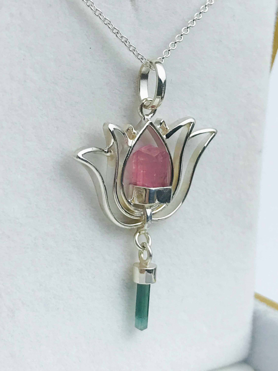 Pink tourmaline pendant