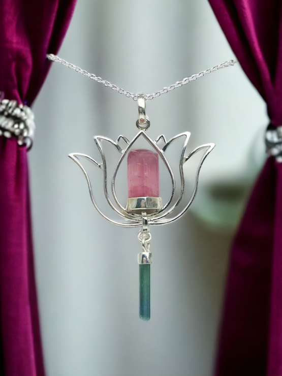 Pink tourmaline pendant