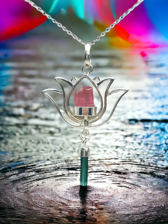 Pink tourmaline pendant