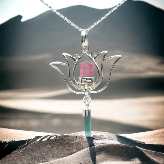 Pink tourmaline pendant