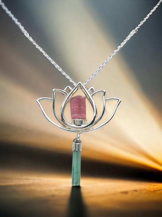 Pink tourmaline pendant