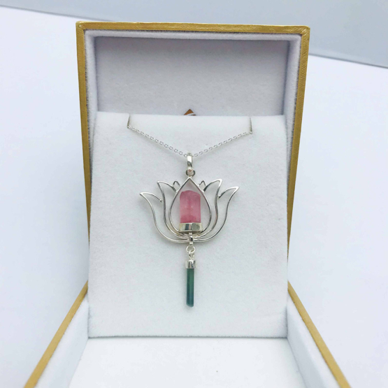 Pink tourmaline pendant
