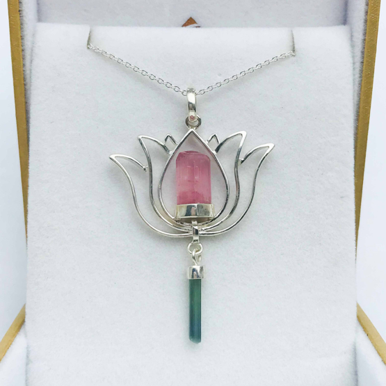 Pink tourmaline pendant