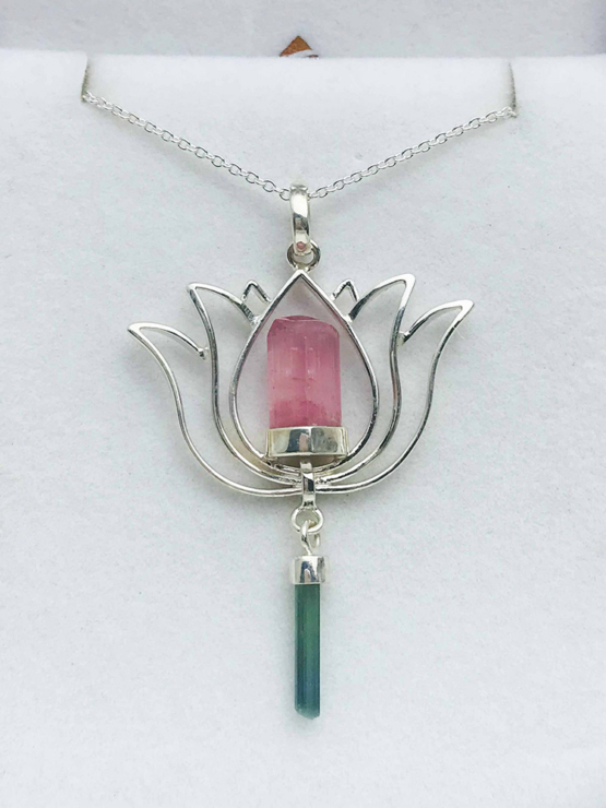 Pink tourmaline pendant