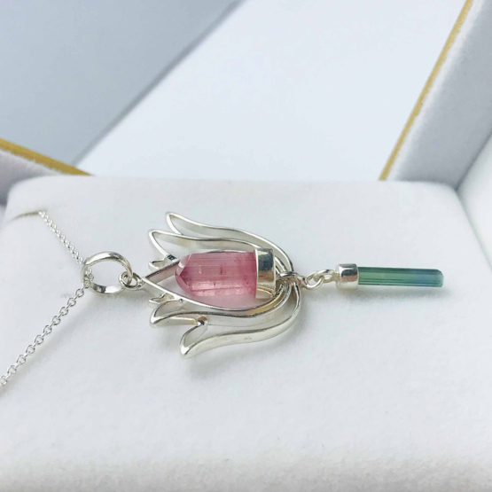 Pink tourmaline pendant