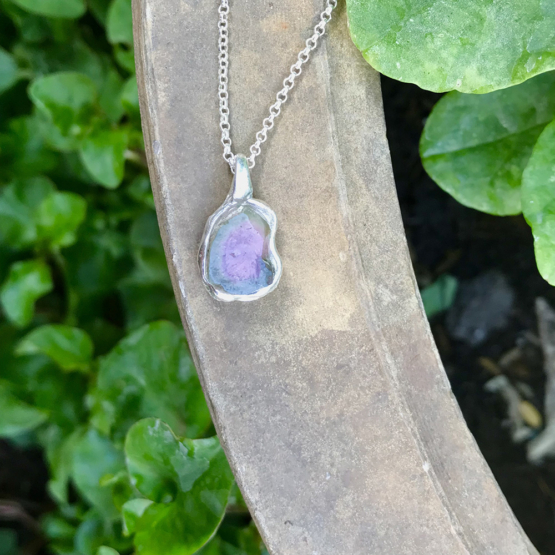 Watermelon tourmaline pendant necklace