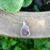 Watermelon tourmaline pendant necklace