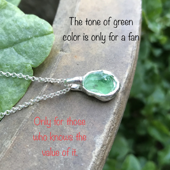 Natural green tourmaline pendant for women