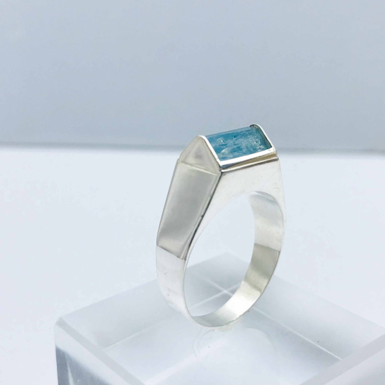 Raw aquamarine ring for girls