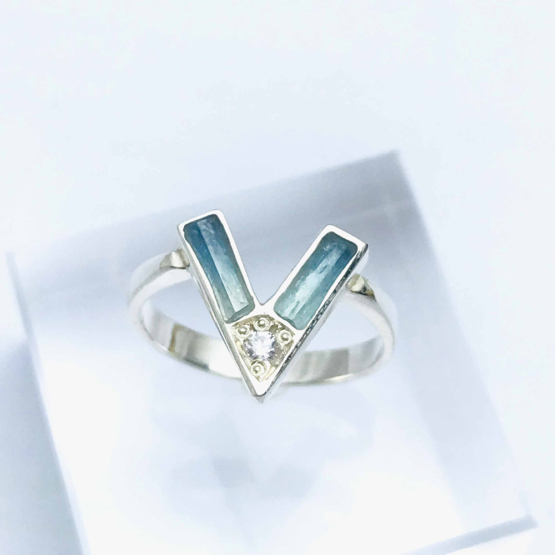 Raw aquamarine ring for girls