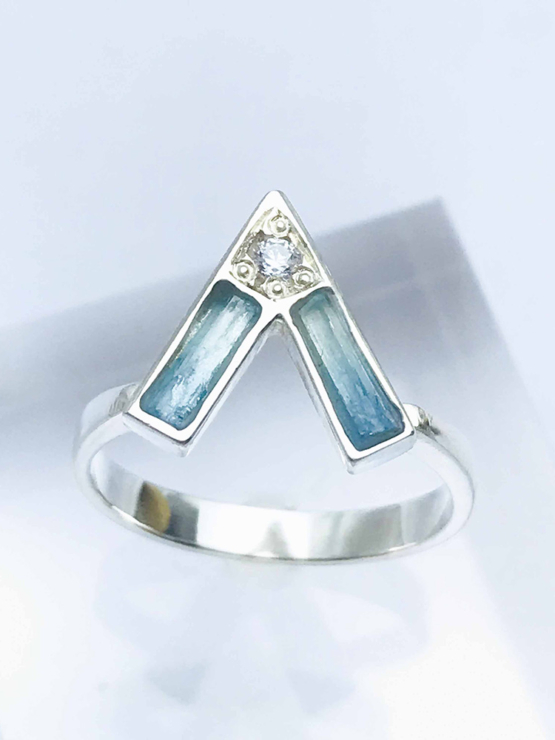 Raw aquamarine ring for girls