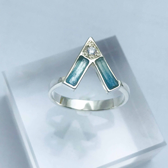 Raw aquamarine ring for girls