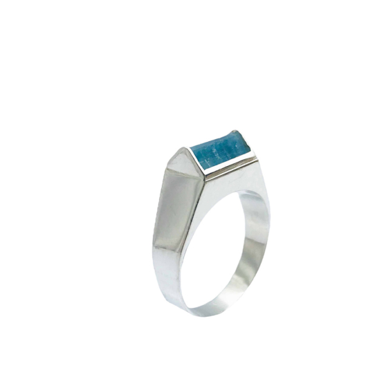 Raw aquamarine ring for girls