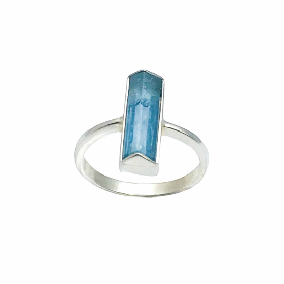 Raw aquamarine ring for girls