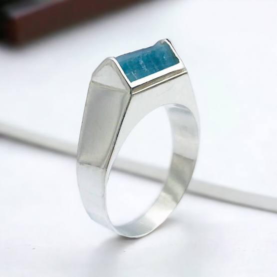 Raw aquamarine ring for girls