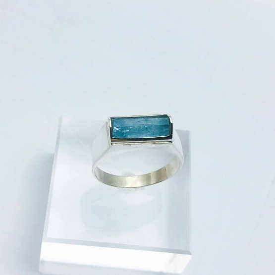 Raw aquamarine ring for girls