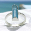 Raw aquamarine ring for girls