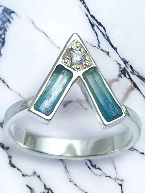 Raw aquamarine ring for girls