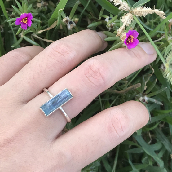 Raw aquamarine ring for girls