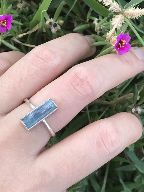 Raw aquamarine ring for girls