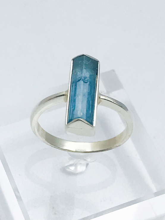 Raw aquamarine ring for girls