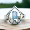 Raw aquamarine ring for girls