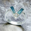 Raw aquamarine ring for girls